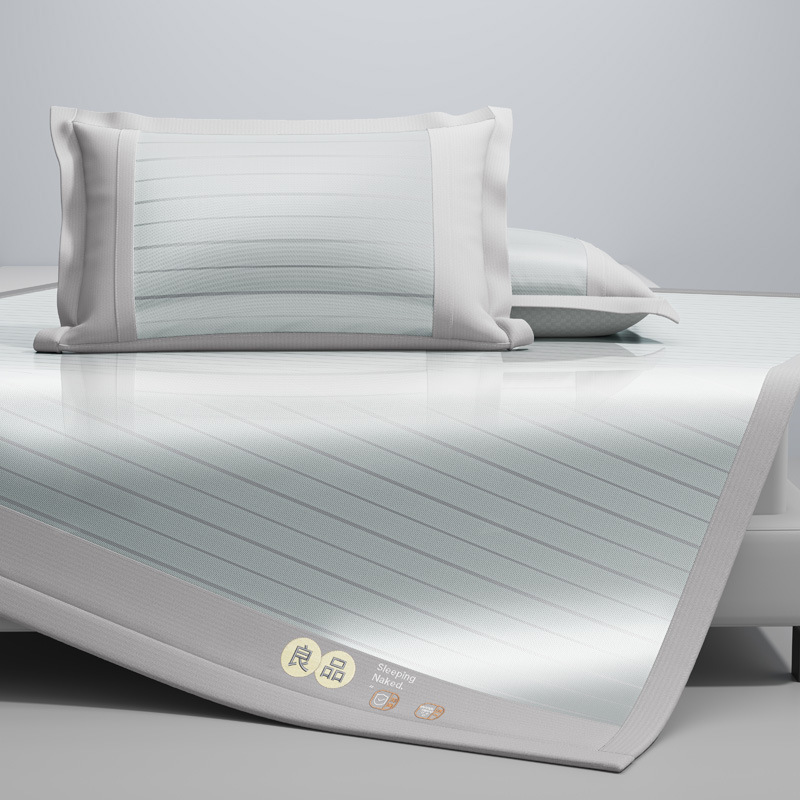Un juego de sábanas de seda de hielo de clase de tres piezas fresco verano 2025 nueva funda protectora de colchón de verano sábana funda de cama