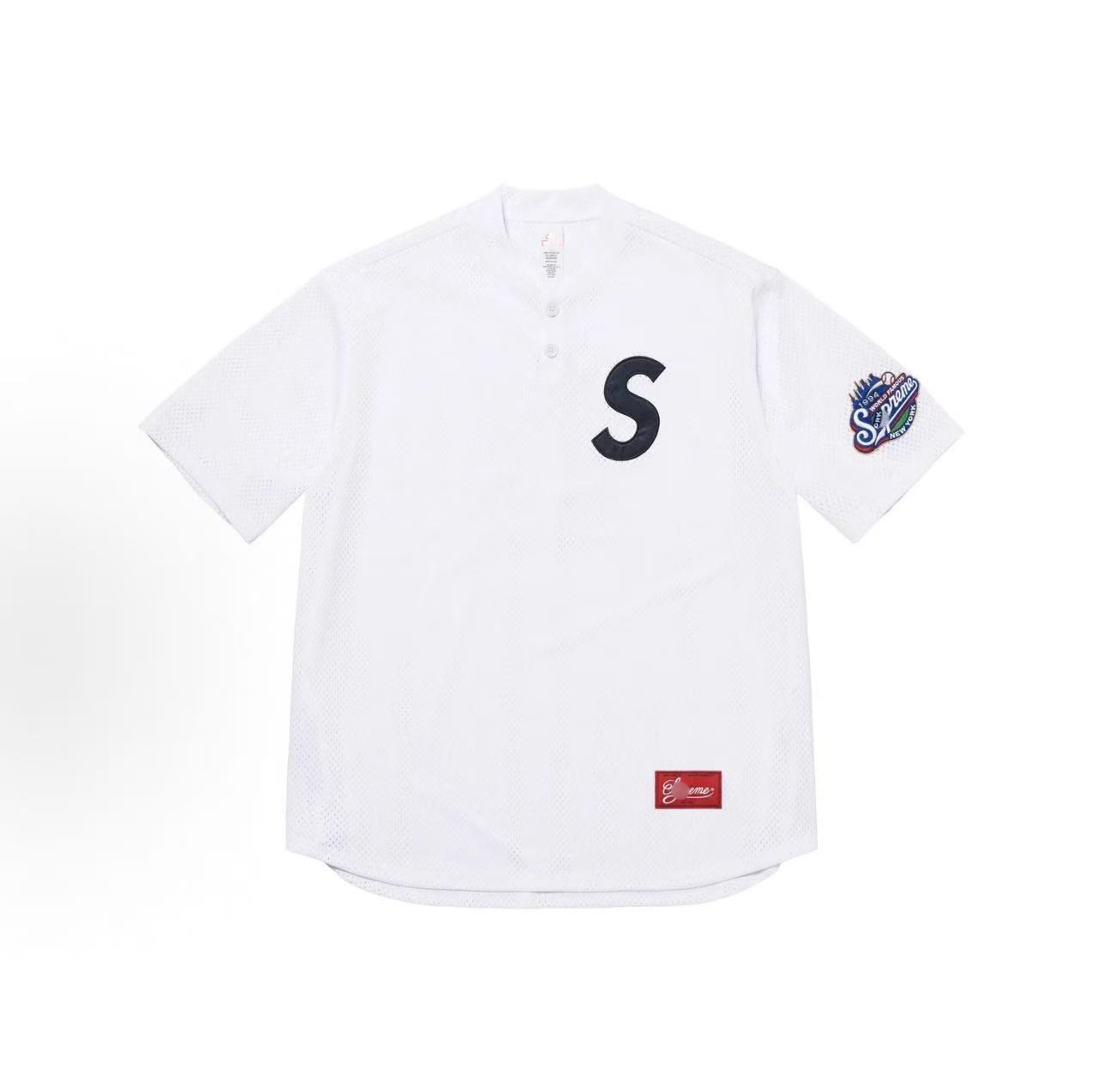 Supreme Supreme SS25 S Logo Mesh Baseball Jersey White