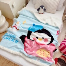 2025秋冬小动物萌宠毛毯A版牛奶绒B版羊羔绒双层加厚保暖儿童云毯