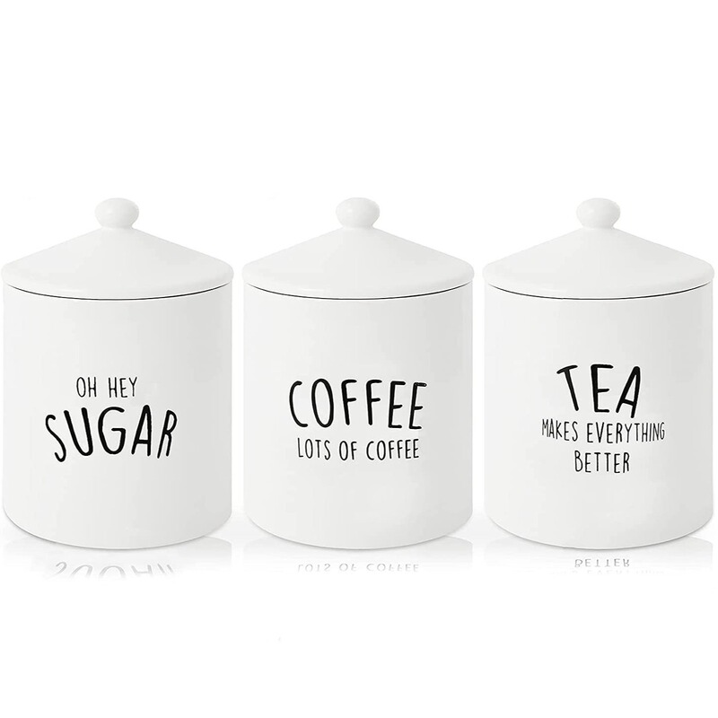 Kitchen Ceramic Jar Set Sealed Ceramic Jar with Lid Coffee Sugar Tea Jar Kitchen Set Candy Jar Biscuit Jar