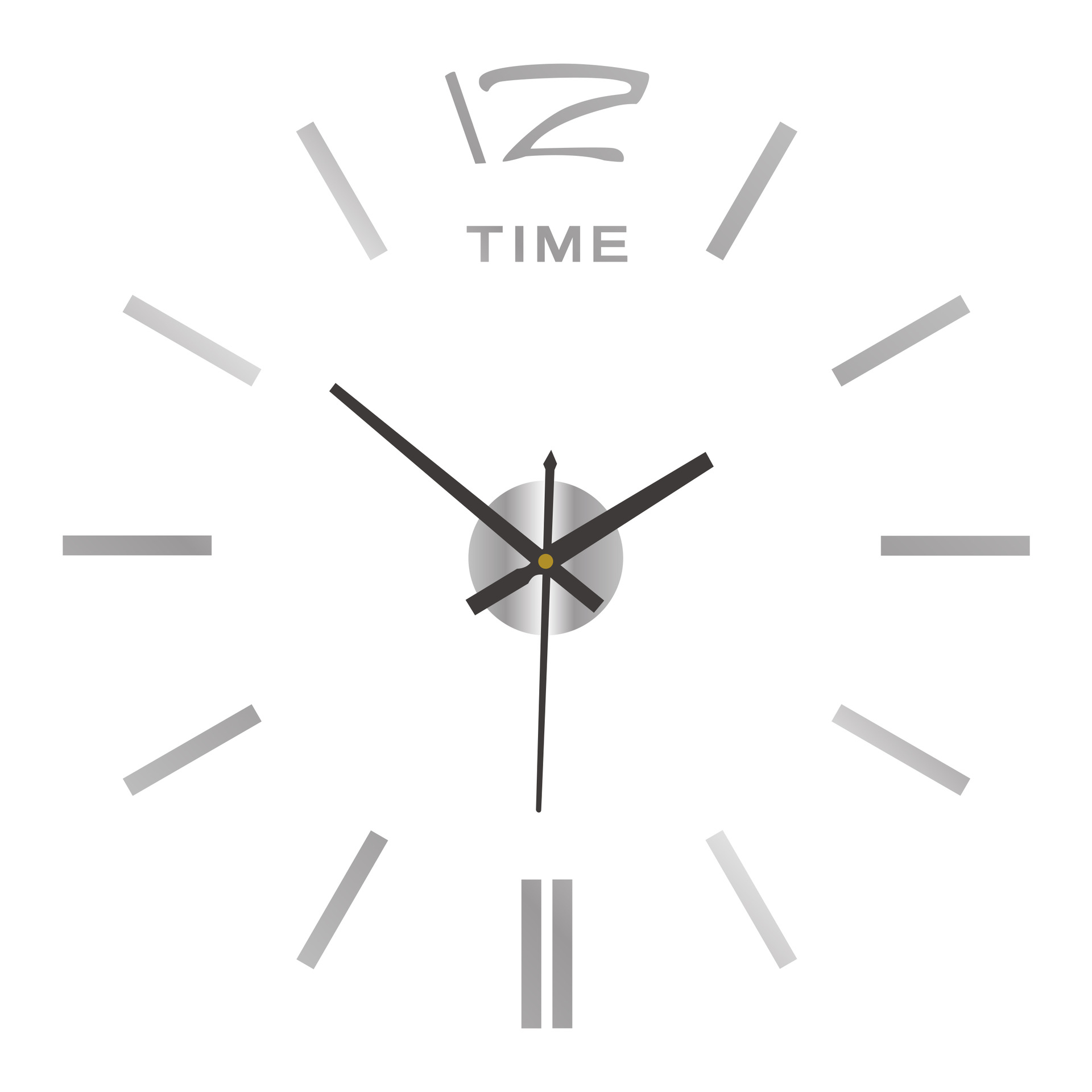 Reloj de pared DIY creativo estereoscópico simple sin perforación, reloj silencioso digital para sala/dormitorio, reloj de pared decorativo