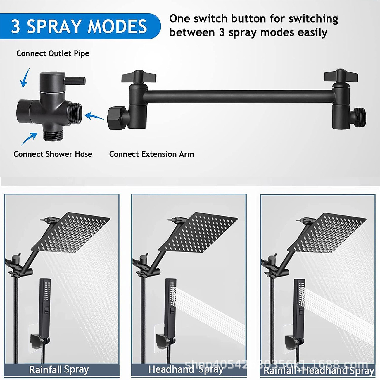 Hot-selling 8/10/12-inch stainless steel top-spray multi-functional handheld shower head set with a spray gun for home use undefined