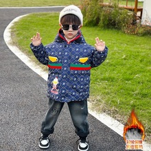 男童冬款奥特曼羽绒服白鸭绒棉服2025新款儿童韩版洋气男宝宝棉袄