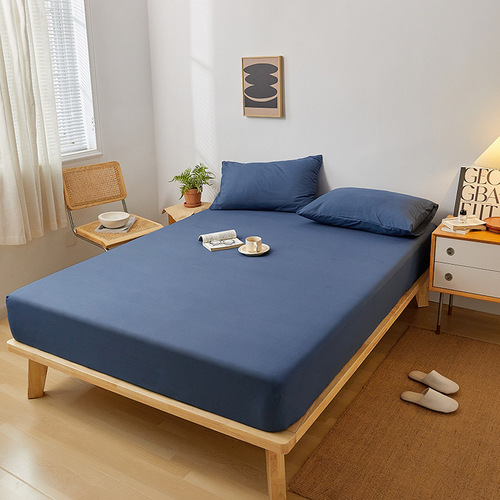 Japanese style fitted sheet single piece solid color bedspread all-inclusive sheet non-slip Simmons mattress dustproof protective cover fitted sheet wholesale