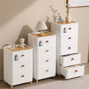 Xingyou Drawer Storage Cabinet Living Room Storage Cabinet Multi-Layer Household Sandwich Storage Cabinet Japanese Style Bedroom Bed Zhengzhi