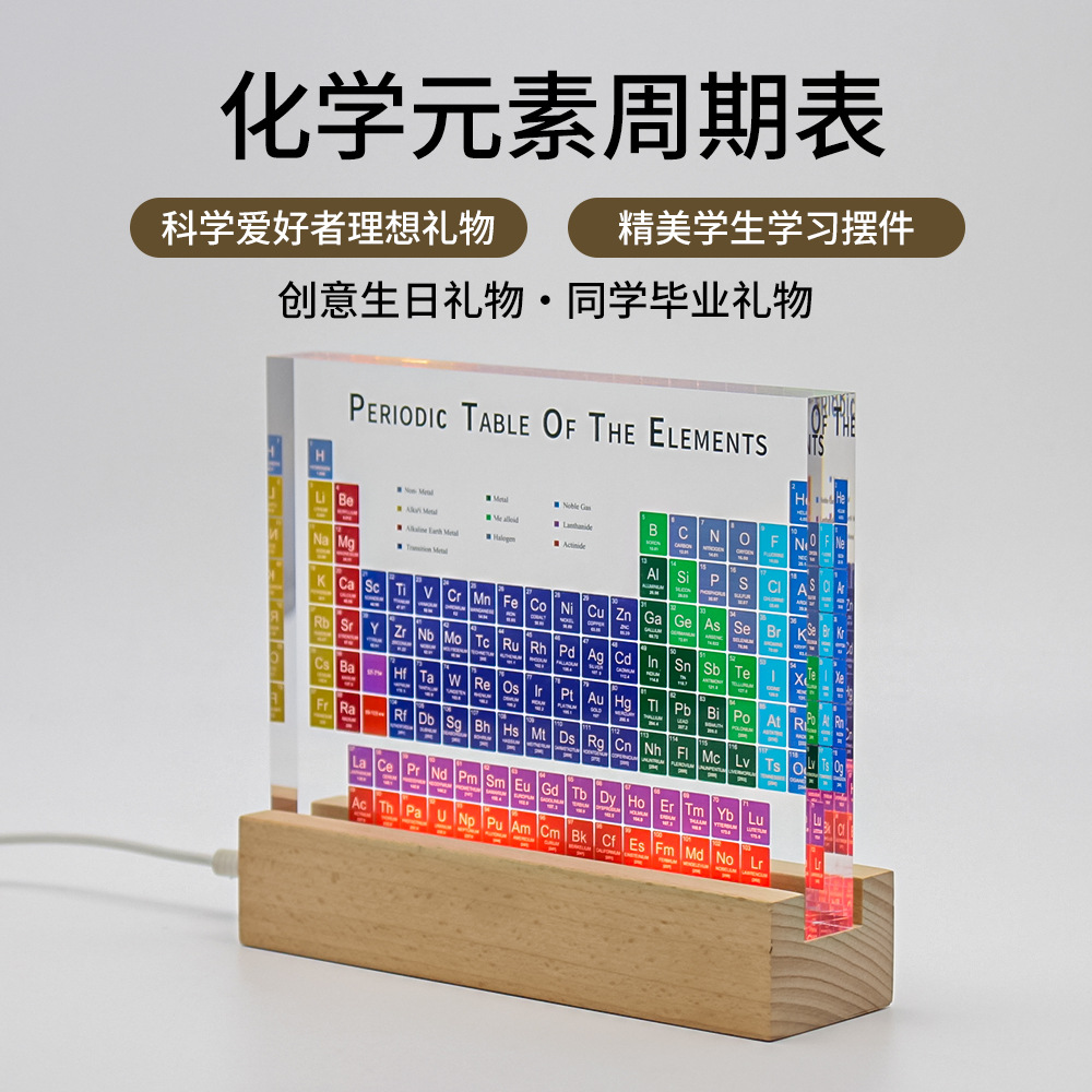 亚克力元素周期表水晶展示牌工艺品收藏玻璃大中小桌面装饰品|ru