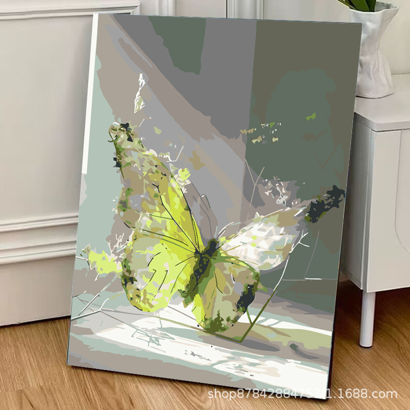 Pintura al óleo digital bricolaje al por mayor hecho a mano relleno de color curación descompresión popular para niños flor nieve montaña decorativa pintura de paisaje