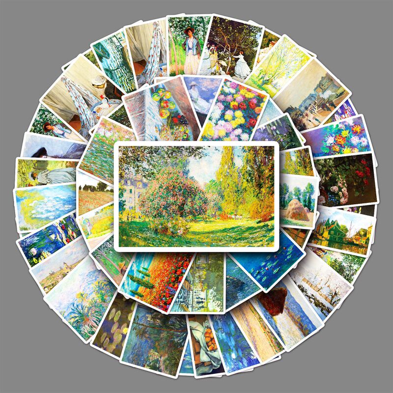 50 Monet graffiti personality cross-border art oil painting trend creative decoration DIY mobile phone shell luggage stickers 50 Monet graffiti personality cross-border art oil painting trend creative decoration DIY mobile phone shell luggage stickers