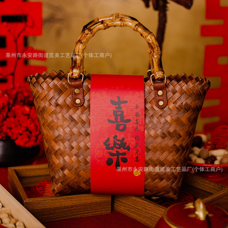 新しい中国風の結婚式の包装、ギフトバッグ、新築祝い、満月、中秋節のギフトボックス、結婚式のバスケット|undefined