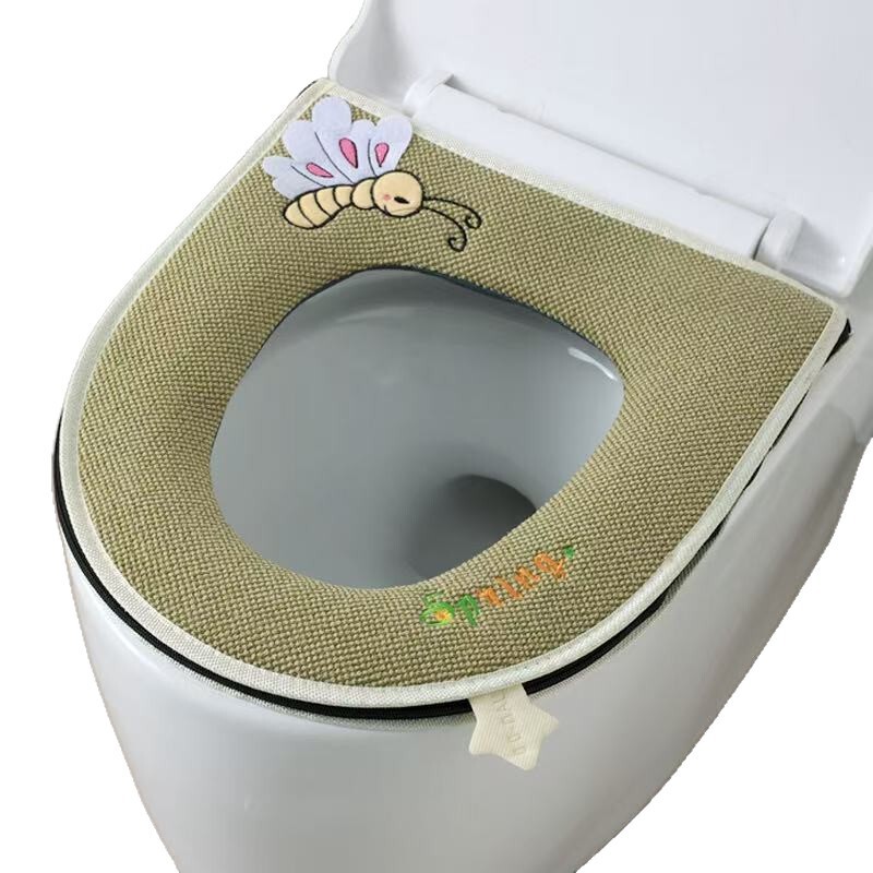 便座パッキンパッド、オールシーズン万能、トイレジッパースタイル便座カバー、トイレパッド、冬用家庭用防水、かわいい|undefined