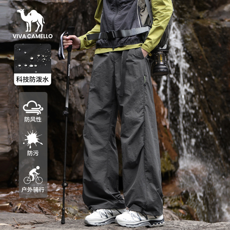 Camel Waterproof Softshell Workwear Trousers for Men, Summer Outdoor Wide-Leg Paratrooper Casual Pants Camel Waterproof Softshell Workwear Trousers for Men, Summer Outdoor Wide-Leg Paratrooper Casual Pants