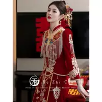 Heavy Industry Shiu He Court Bride 2024 Китайская свадебная одежда новое свадебное платье