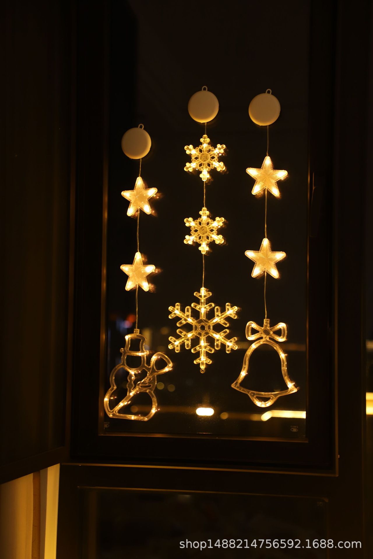 Nuevas luces de decoración de Navidad luces de ventana Santa muñeco de nieve luces de estrella de ventana atmósfera decoración al por mayor luces de color