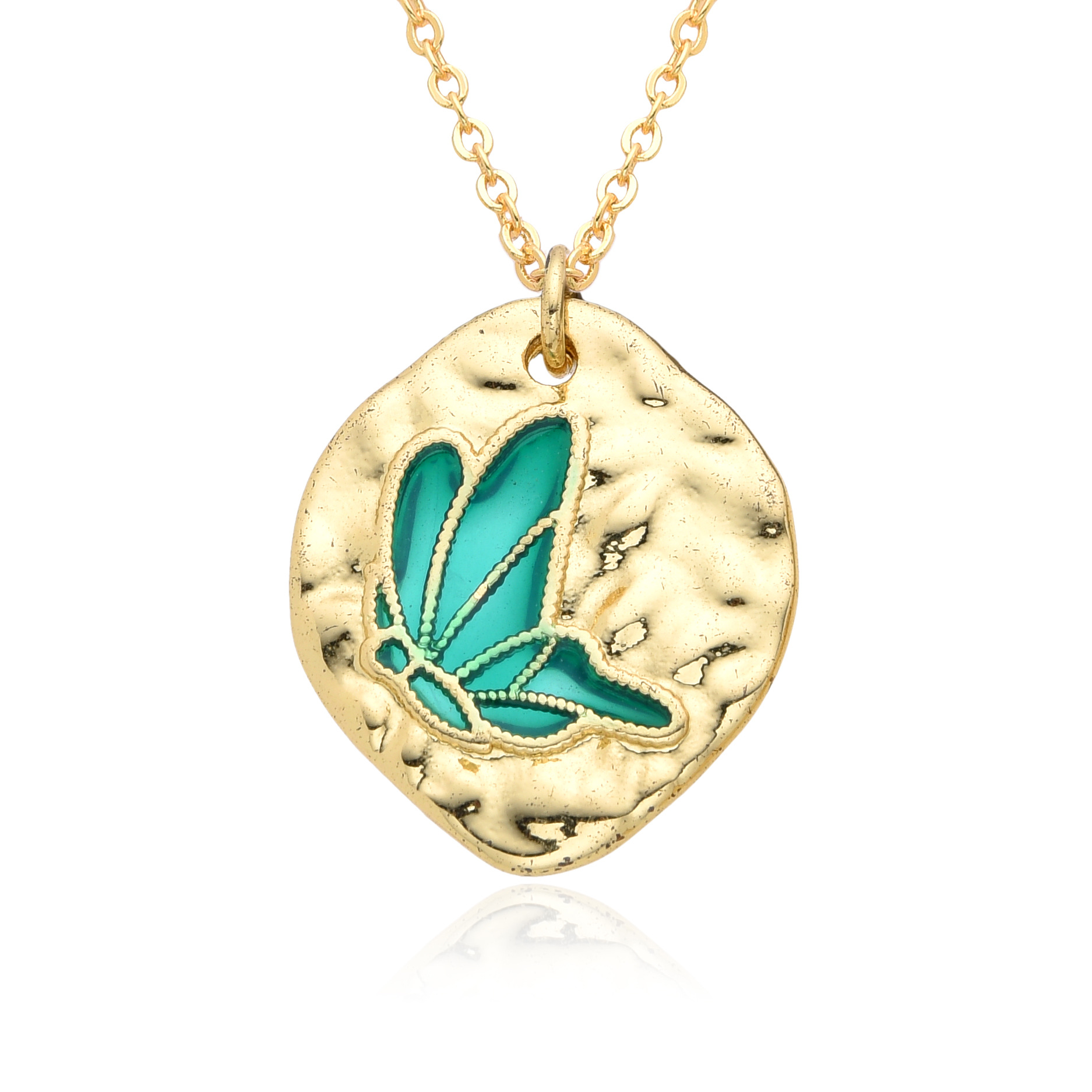 Enamel, Plating, Inlay Design Copper IG Style Simple Style Butterfly Enamel Plating Inlay Zircon Pendant Necklace
