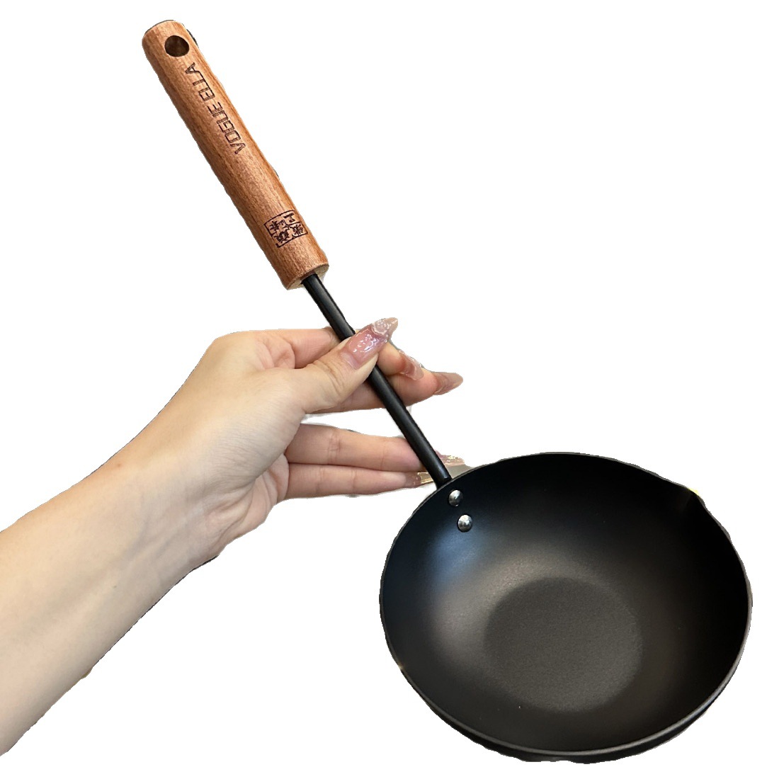 ¡Es una olla y una cuchara! Verter aceite olla pequeña cacerola de aceite caliente huevo frito dumpling olla de mango largo olla especial para hervir aceite y verter artefacto de aceite