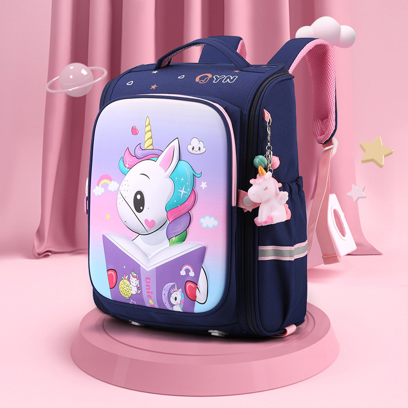 Natural Fish nuevo estudiante de la escuela primaria mochila 1-4 grado chica moda de dibujos animados descompresión de la espina dorsal protección entrega transfronteriza