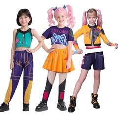 跨境新款女孩恶魔猎人KPOP流行歌手万圣节服装装扮舞台套装服装