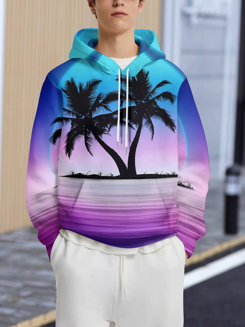 Sweat à capuche homme, pull imprimé numérique 3D, coupe ample, tendance et décontracté, veste chaude automne-hiver_voghion.com