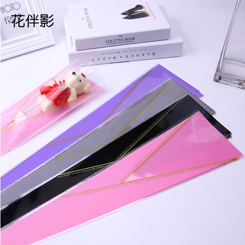 Rose single branches gold triangle packaging bag single -tier…