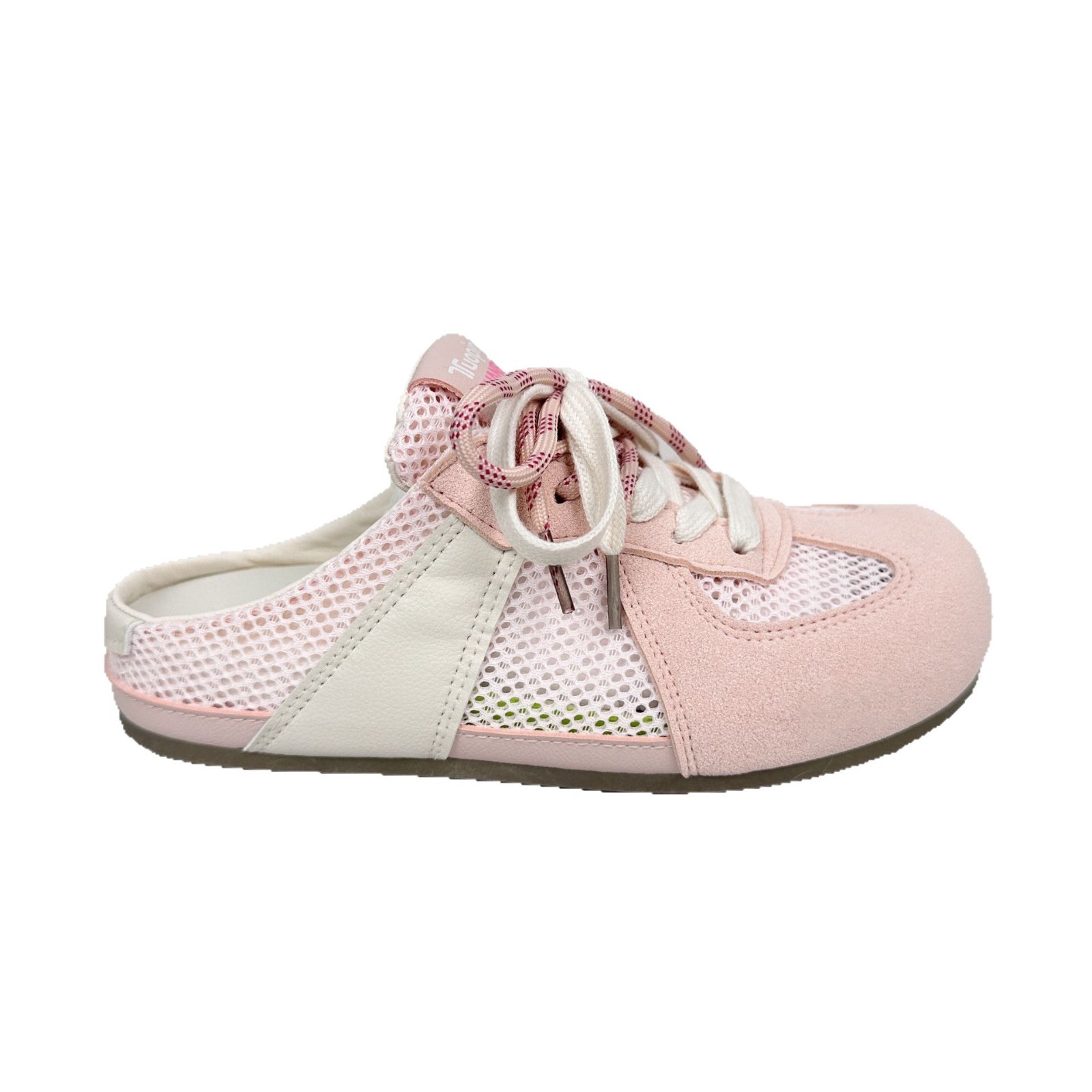 Yuanbo nuevos zapatos de entrenamiento alemán de fondo plano zapatos casuales de mujer con cordones de verano Baotou medias pantuflas zapatos de mujer zapatos blancos pequeños en nombre del cabello image 6