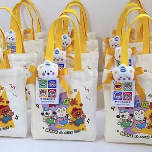 in stock canvas bag diy hand-painted canvas bag student cotton bag tote bag student birthday gift bag
