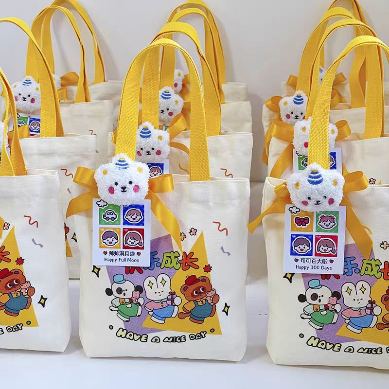 现货帆布袋diy手绘帆布包学生棉布袋手提袋学生生日伴手礼袋