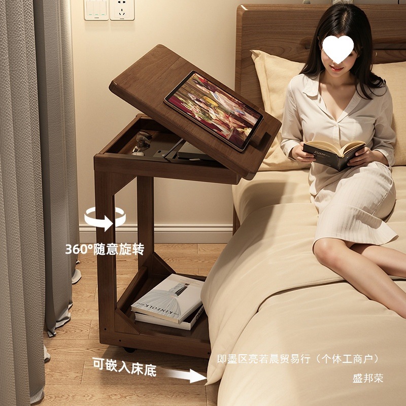 Factory Direct Sales Bedside Table C-Type Bedside Table Removable Home Bedroom Small Side Table with Wheels Coffee Table Small Table