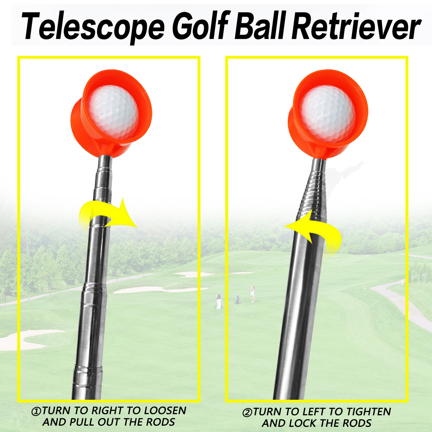 Recogedor de bolas de golf recogedor de bolas de acero inoxidable 10-13 recogedor de bolas de mano recogedor de bolas telescópicas suministros del curso