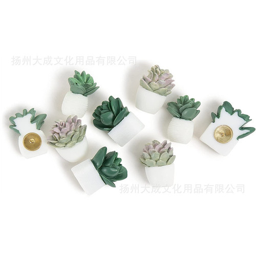 Amazon Hot Selling Creative Succulent Cactus Thumbtack Photo Wall Office DIY Potted Plant Press Pin Wall Nail Tack