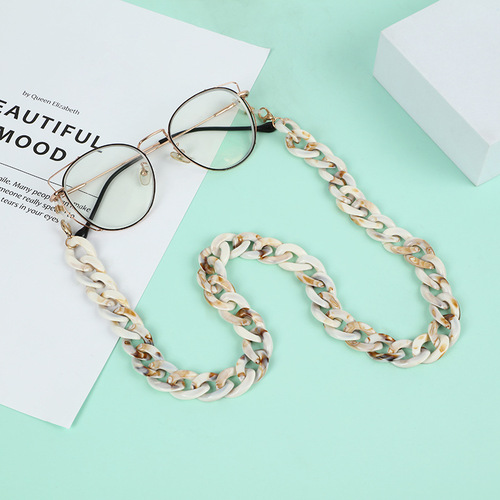 Factory direct supply of creative colorful acrylic glasses anti-falling and anti-lost decorative DIY hanging chain multi-color optional