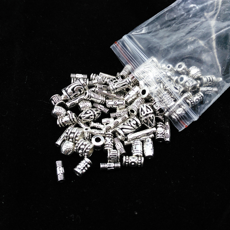 Straight barrel beads mixed with a pack of 50 grams