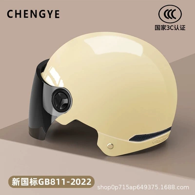 Electric Vehicle Helmet for Men and | Motosiklet kaskı (dəbilqə) - khaki-long-tea-lenses