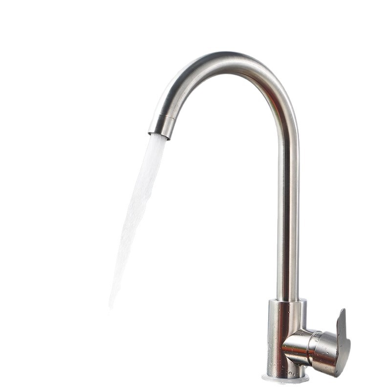 Grifos de cocina de acero inoxidable de agua caliente y fría, lavabo a prueba de salpicaduras, lavabos fríos, lavabos de platos