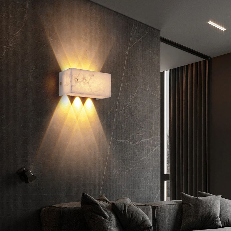 Decoración de la pared moderna lámpara de pared minimalista de cobre nube balcón atmósfera creativa cabezal de cama de piedra lámpara de pared comedor sala de estar lavado