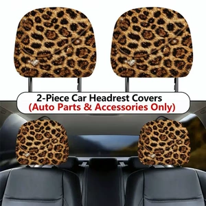 Temu Leopard Print avtomobil baş yastığı qoruyucu örtüyü, avtomobil dekorasiyası