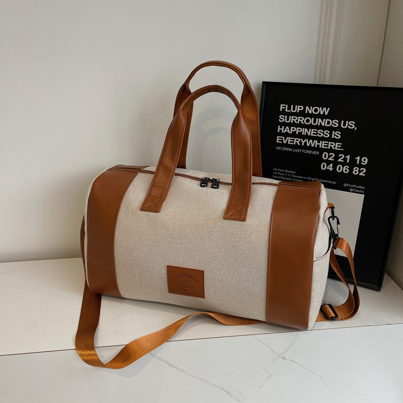 Bolsa de Viaje Corta para Otoño e Invierno 2025, Impermeable, Deportiva, de Dos Colores, para Fitness, Yoga, de Mano y Bandolera para Mujer