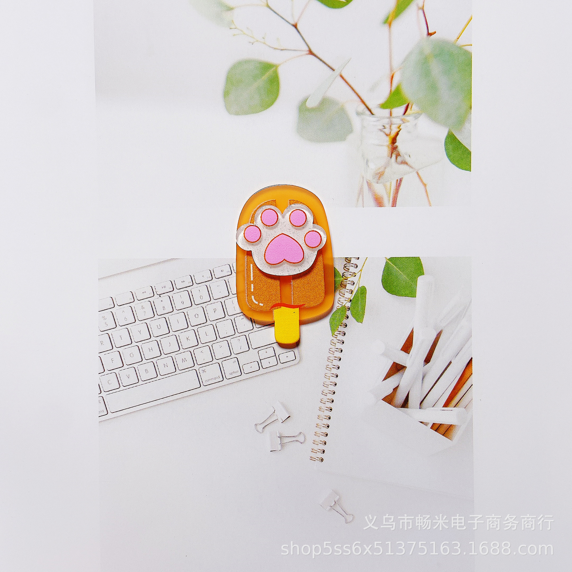 Creative Popsicle tridimensional parche acrílico de doble capa joyería de la cáscara del teléfono móvil con llavero bricolaje pendientes hechos a mano material