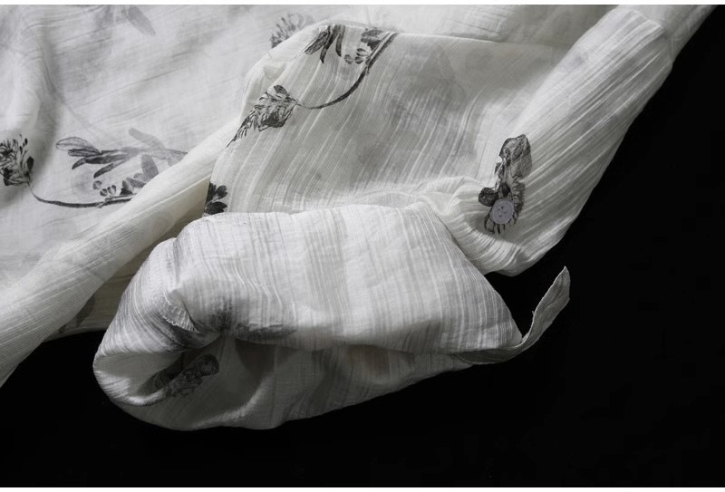 Shirt Collar Neckline Wholesale Women's Chinoiserie Casual Simple Style Flower Long Sleeve Blouses