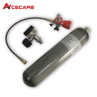 2L carbon fiber gas cylinder 30mpa composite winding bottle aluminum alloy liner air breathing valve charging valve high pressure gas cylinder