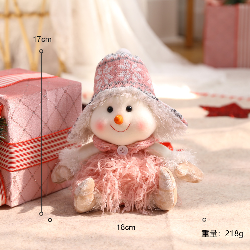 Christmas doll, pink old man, cloth doll, Christmas tree, creative snowman decoration, gift, elk_voghion.com