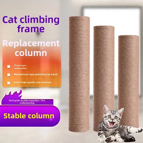 Sisal Cat Scratching Post DIY, Vertical Cat Climbing Frame with Wear-Resistant Jute Replacement Posts for Home Use