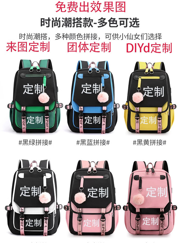 DIY スクールバッグバックパックロゴカスタム diy アニメーション写真パターン男性と女性の学生バックパック|undefined