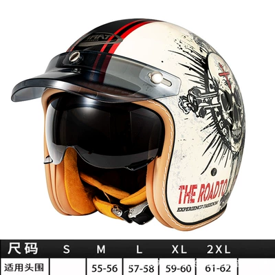 Motosiklet kaskı (dəbilqə) — Foreign Trade Dot Three-Quarter Helmet - c500-white-skull-m