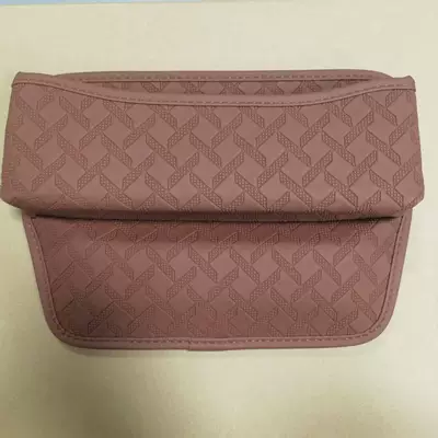 Car storage bag/box, Center Console Armrest Box, Leather - brown-rhombus-pattern-soft-bag