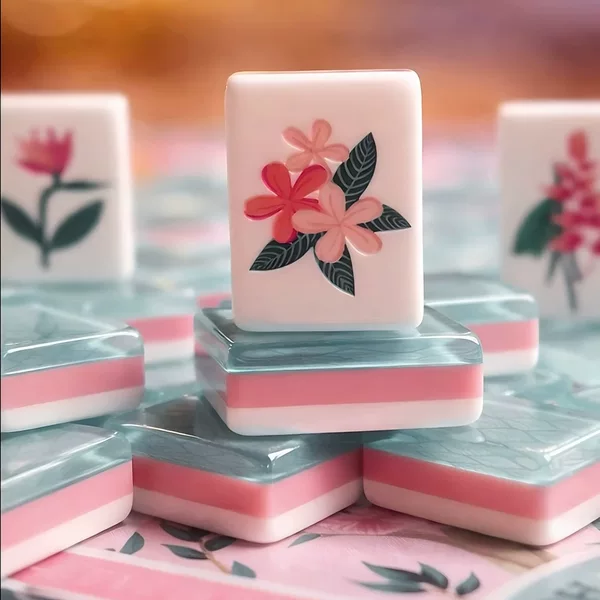 Supply of foreign trade mahjong (available for shipment) - luxurious acrylic 3-layer tropical floral American mahjong