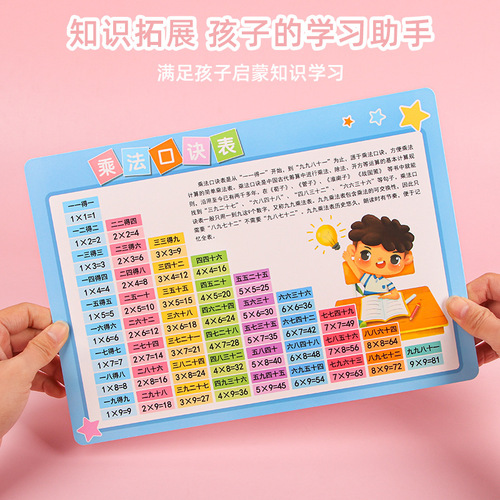 Plastic student pad A4 teaching auxiliary dual-purpose writing board cartoon primary school students addition, subtraction, multiplication and division table