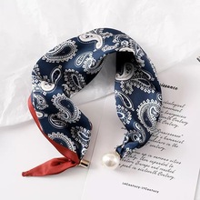 2025新款春夏季薄款珍珠项链磁吸扣懒人丝巾女吊坠围脖锁骨链丝巾