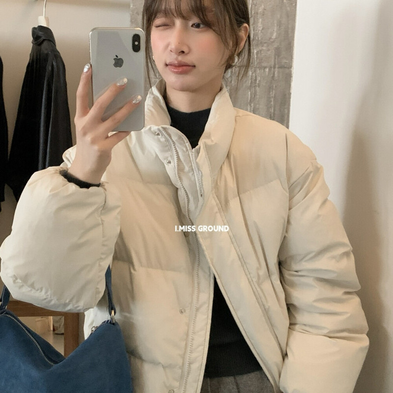 I Miss Korean Standard Design Stand Collar Warm Short down Jacket Women's 2025 Winter Puffer Coat Top