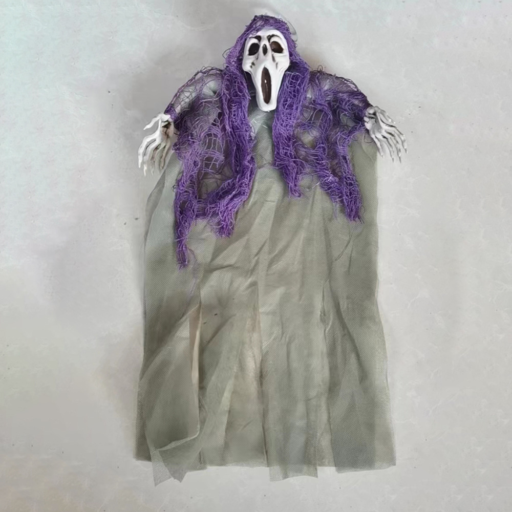 Esqueleto fantasma colgante de Halloween, colgante de terror, con ventosa, fijación de succión, traje de terror de lugar de casa embrujada de cuatro colores