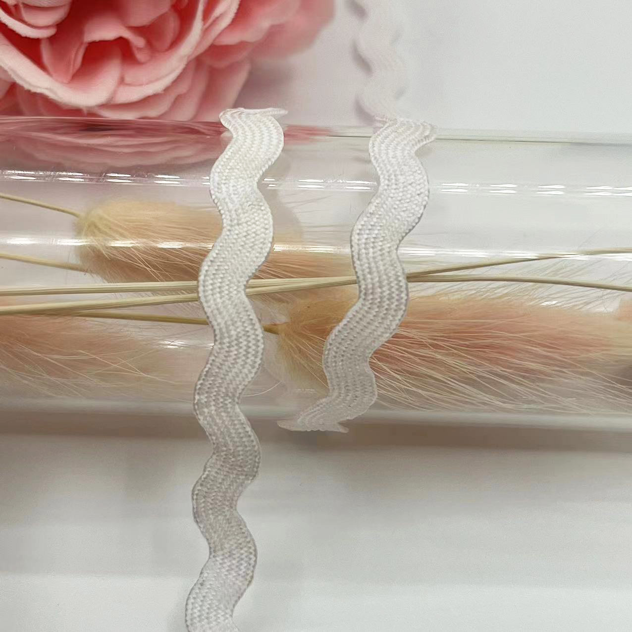 5mm onda de color sólido en forma de S borde curvo de encaje cortina de cinta sombrero ropa para niños accesorios de boda accesorios de ropa en stock